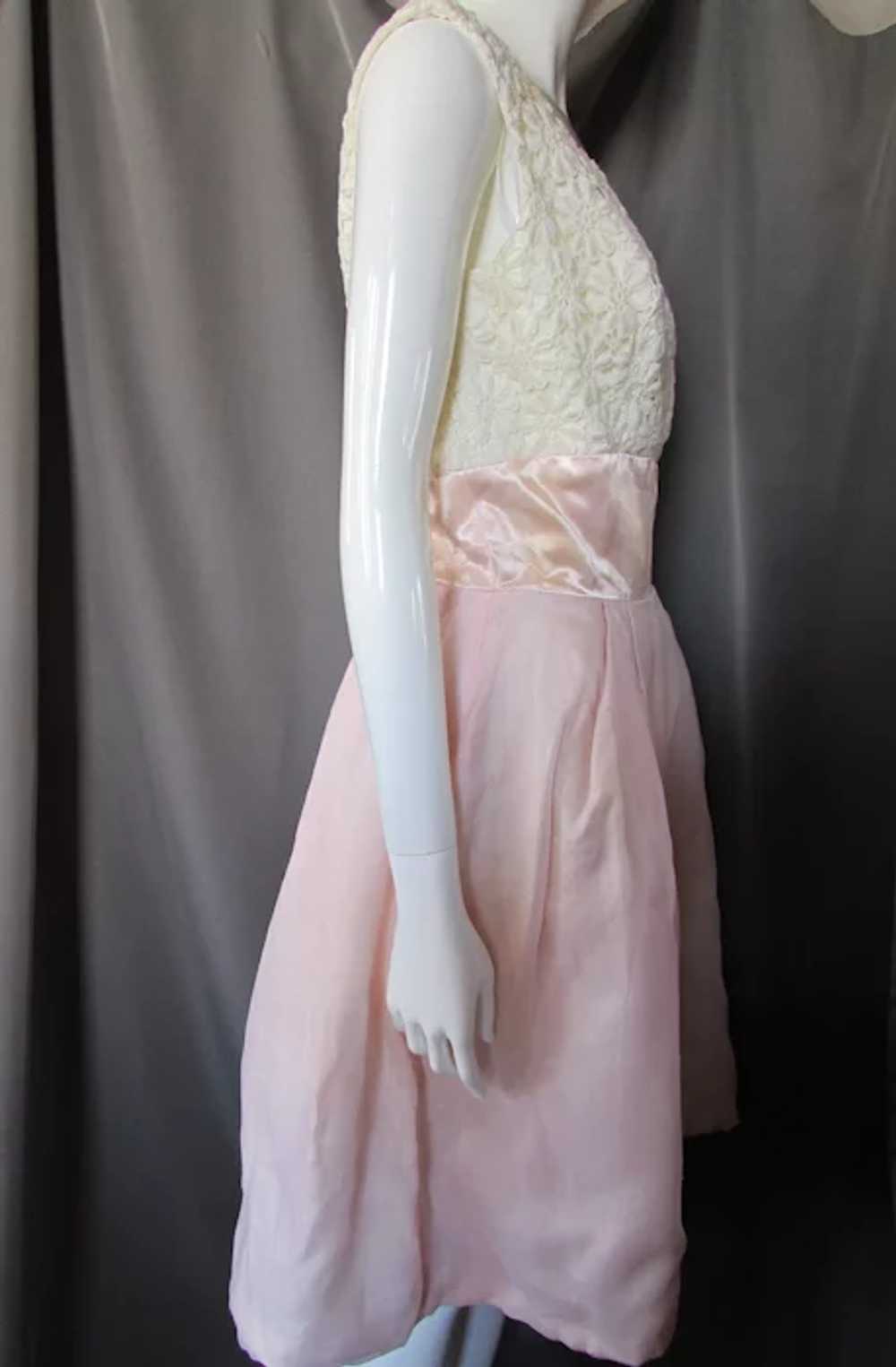 Sweet 1960 Era Dress Prom or Garden Party Pink & … - image 5