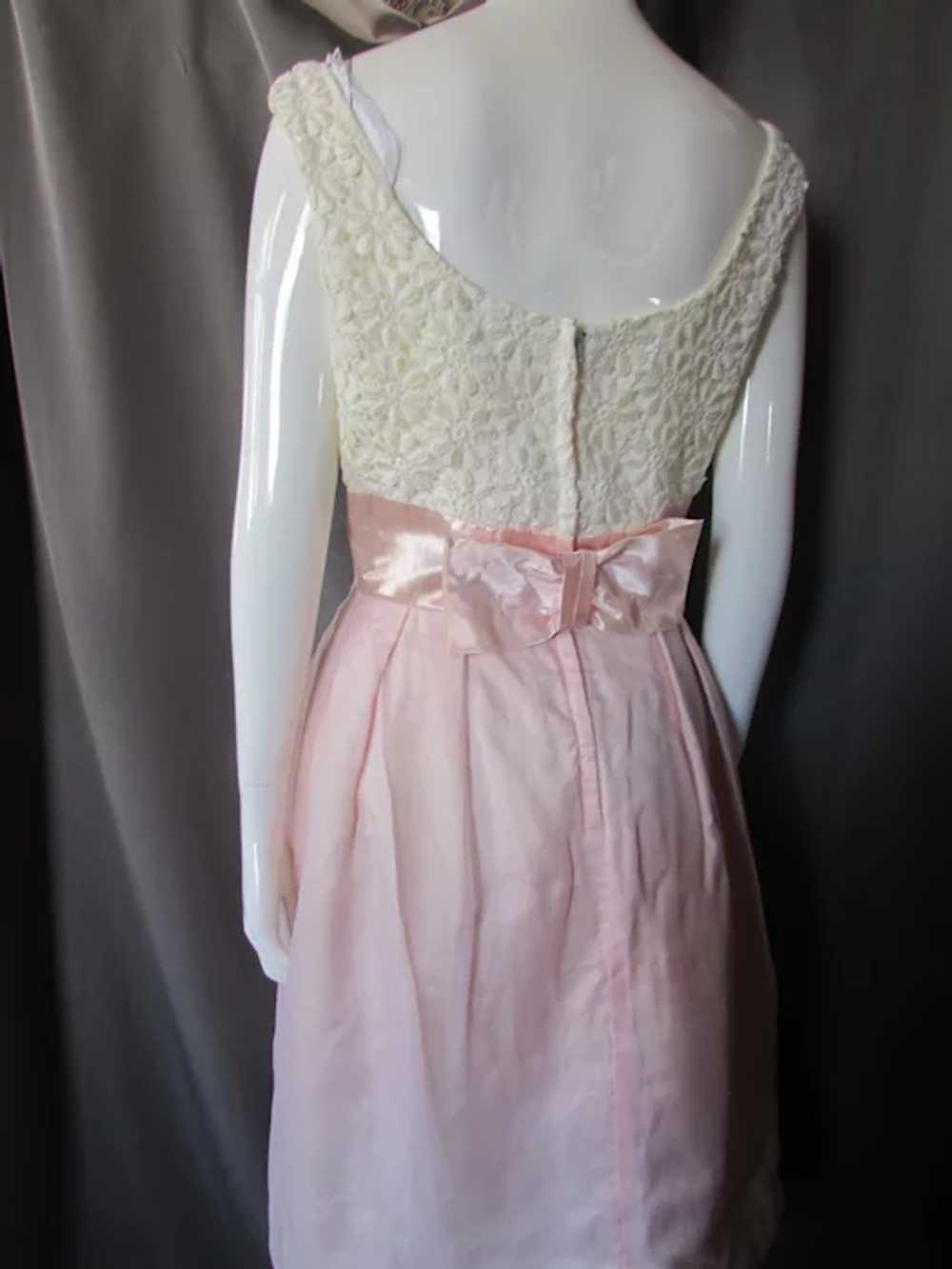 Sweet 1960 Era Dress Prom or Garden Party Pink & … - image 7