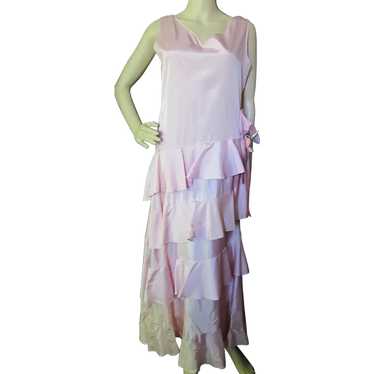 Gorgeous 1930 Era Dress Deco Style in Peony Pink … - image 1