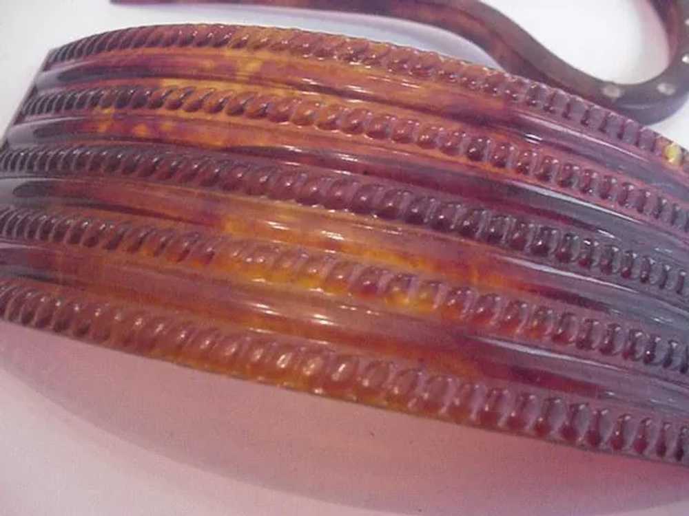 Celluloid Large Hair Barrettes and Comb / Pin - image 3