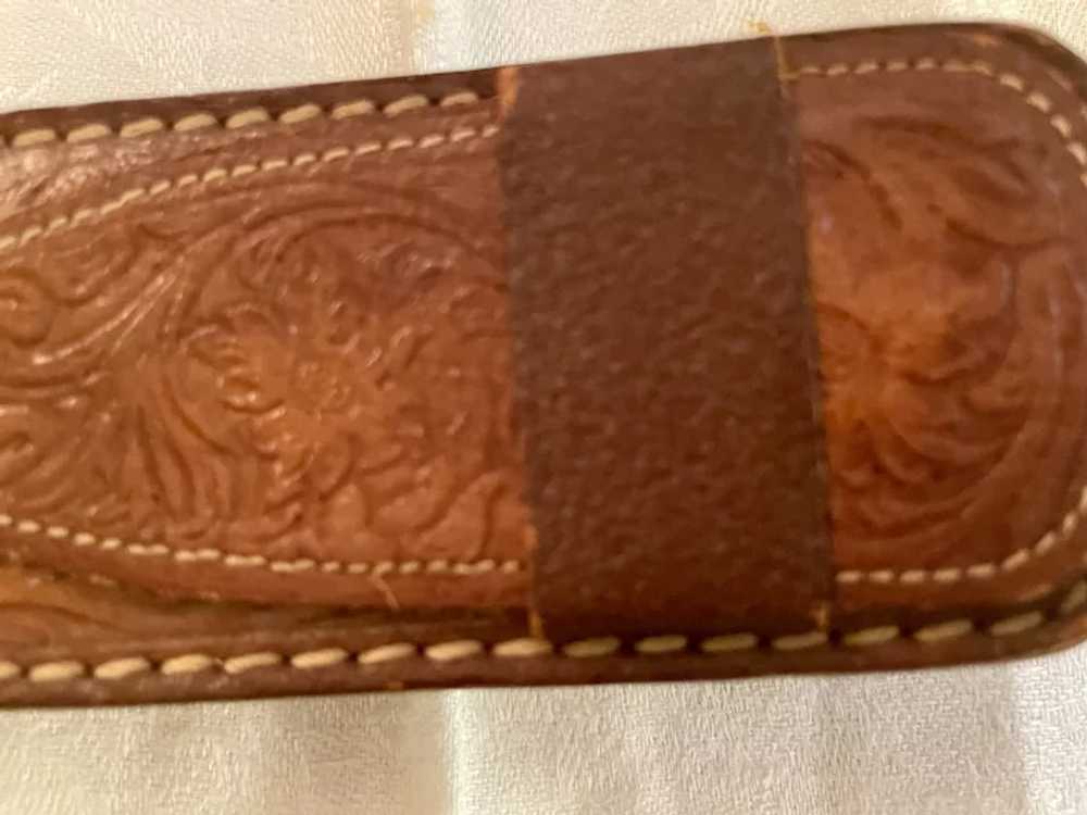 Men's Clothes Brush: tooled leather: Attached Sho… - image 3