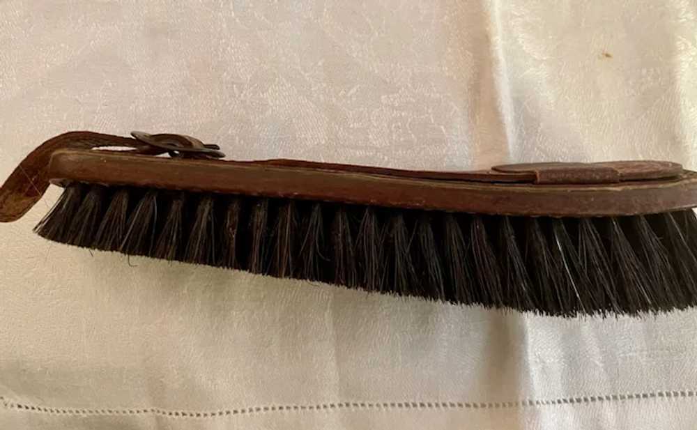 Men's Clothes Brush: tooled leather: Attached Sho… - image 6