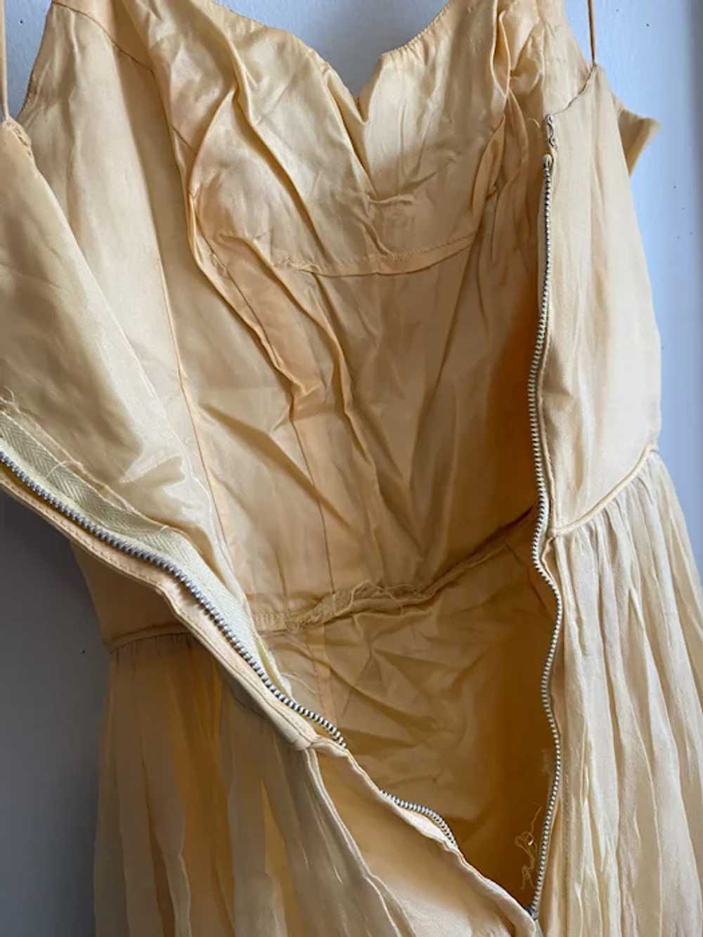 Bella Bordello Vintage Pale Yellow Silk Ruffled C… - image 5
