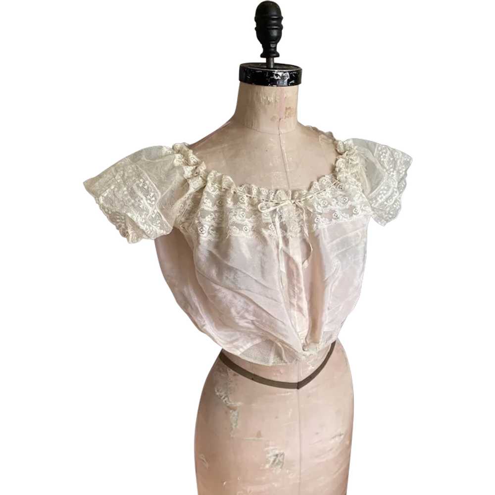 Gorgeous Antique Edwardian Ice Pink Silk and Lace… - image 1