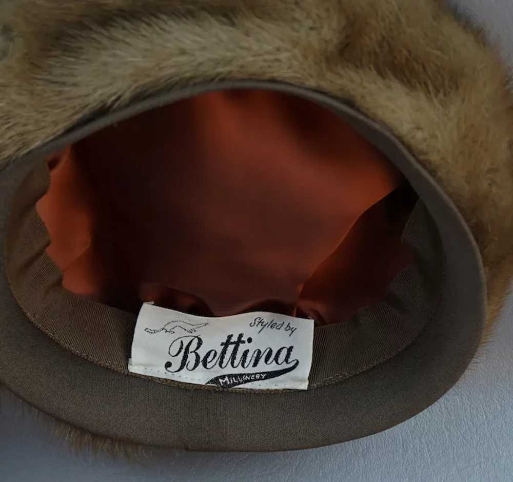60s Light Brown Mink Pixie Hat by Bettina, Size 21 - image 7