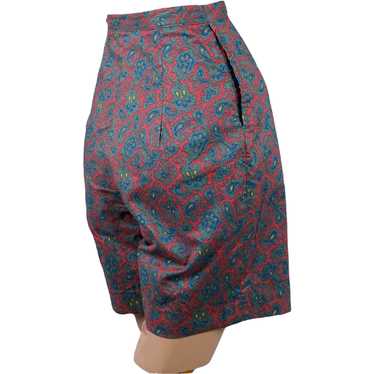 60s - 70s Maroon Paisley Bermuda Shorts by Centur… - image 1