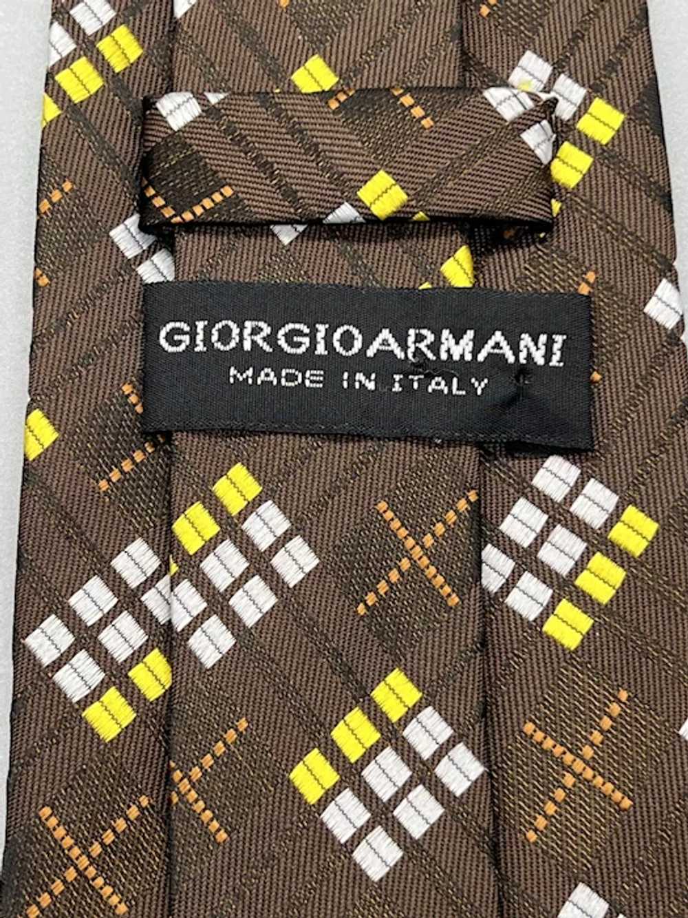 Vintage Retired Giorgio Armani Italy Brown Yellow… - image 2