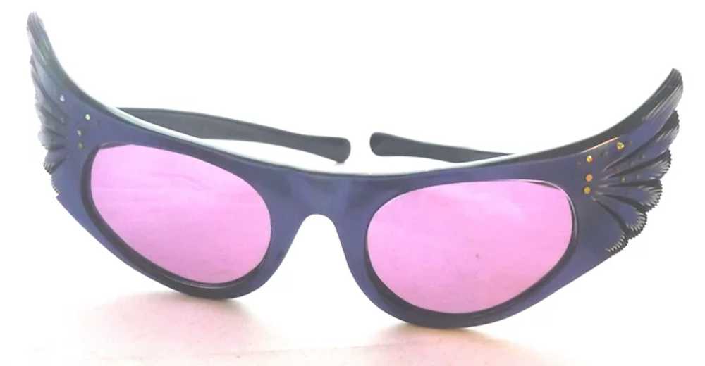 1950s French Women's Blue Cat Eye Sun EyeGlasses … - image 12