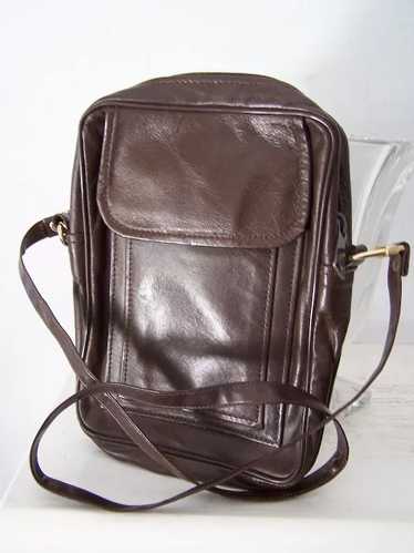 Brown Leather Unisex Shoulder Cross Body Bag Mint!