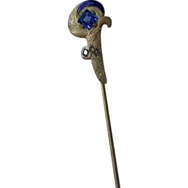 Vintage Blue Stones Stick Pin - image 1