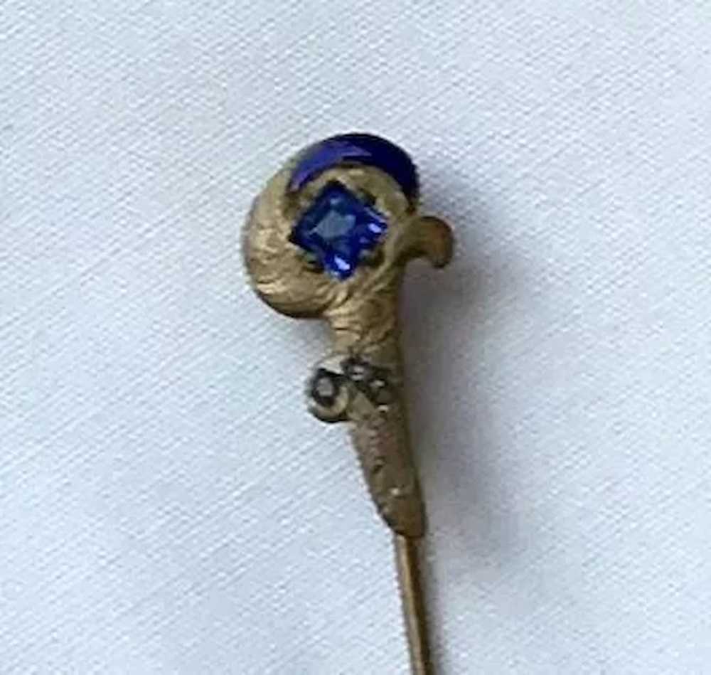 Vintage Blue Stones Stick Pin - image 3