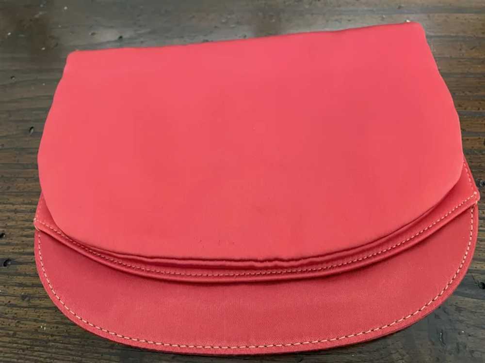 1950's Hot Pink Satin Evening Clutch with Rhinest… - image 2