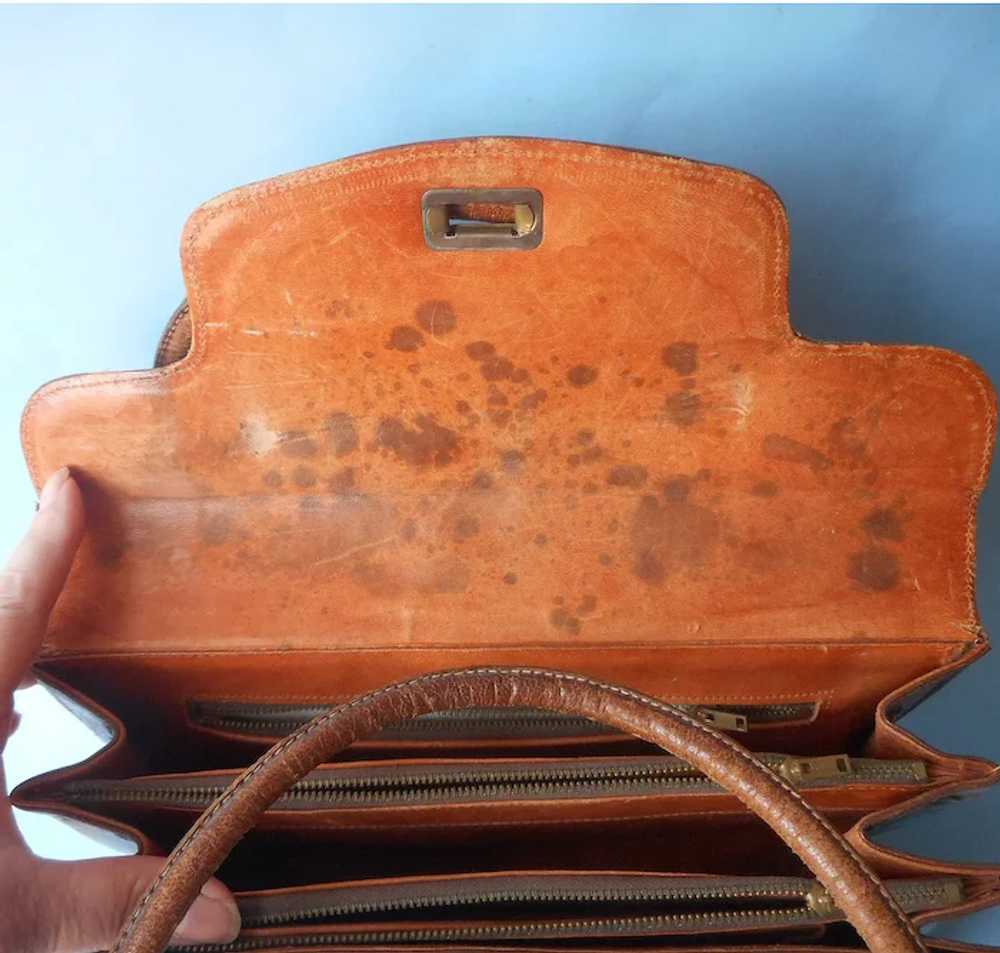 Vintage Tooled Leather Purse Handbag Loaded With … - image 11