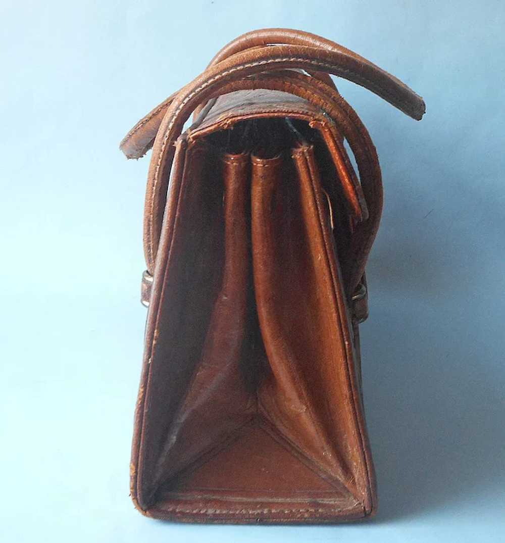 Vintage Tooled Leather Purse Handbag Loaded With … - image 4