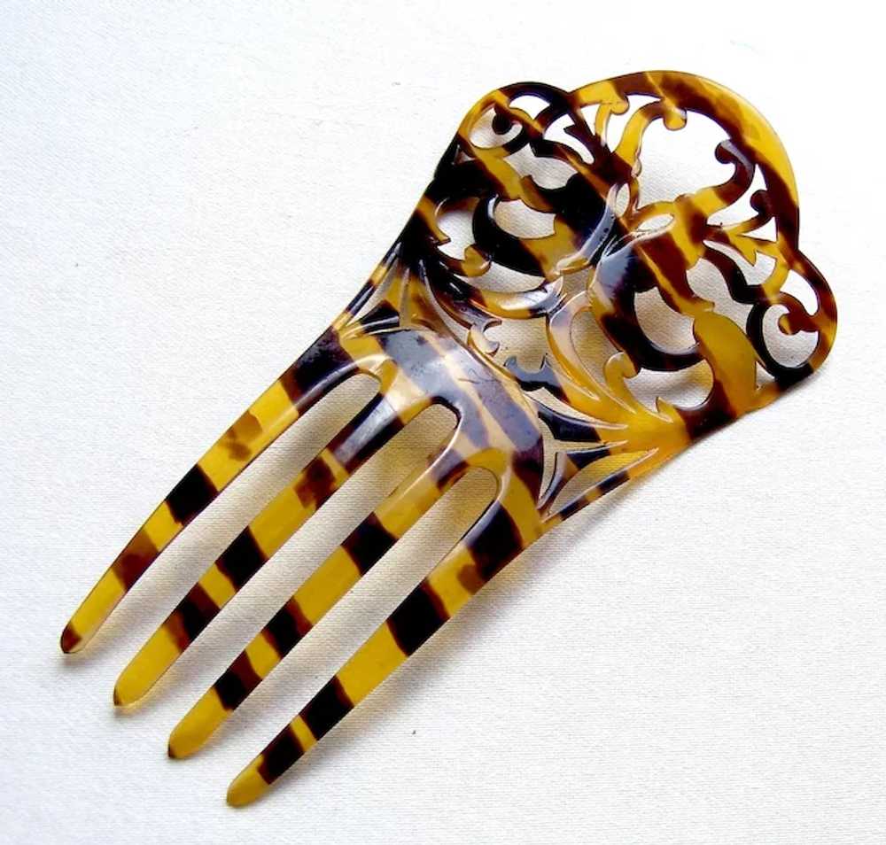 Art Nouveau style hair comb faux shell interlaced… - image 11