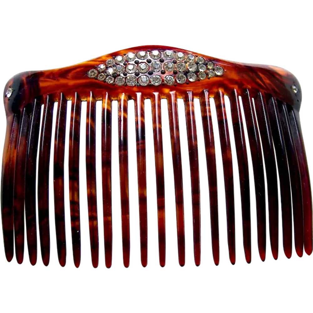 Antique Victorian, Edwardian Hair popular Comb, , pronged Rhinestone,