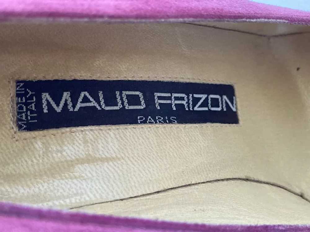 REDUCED Maud Frizon Paris Raspberry Suede Peep To… - image 7