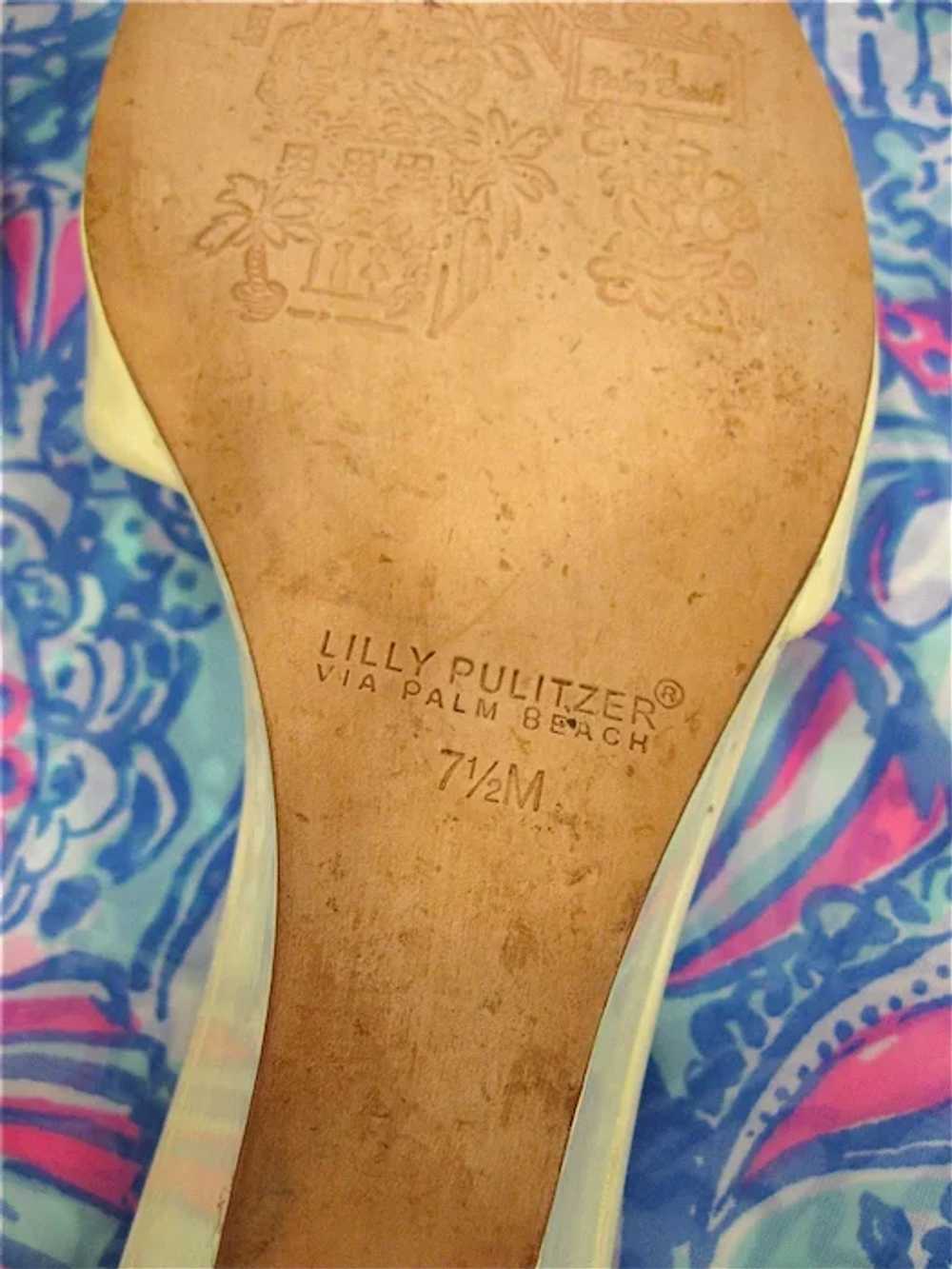 Vintage Lilly Pulitzer Logo Wedge Sandal Slides - image 9