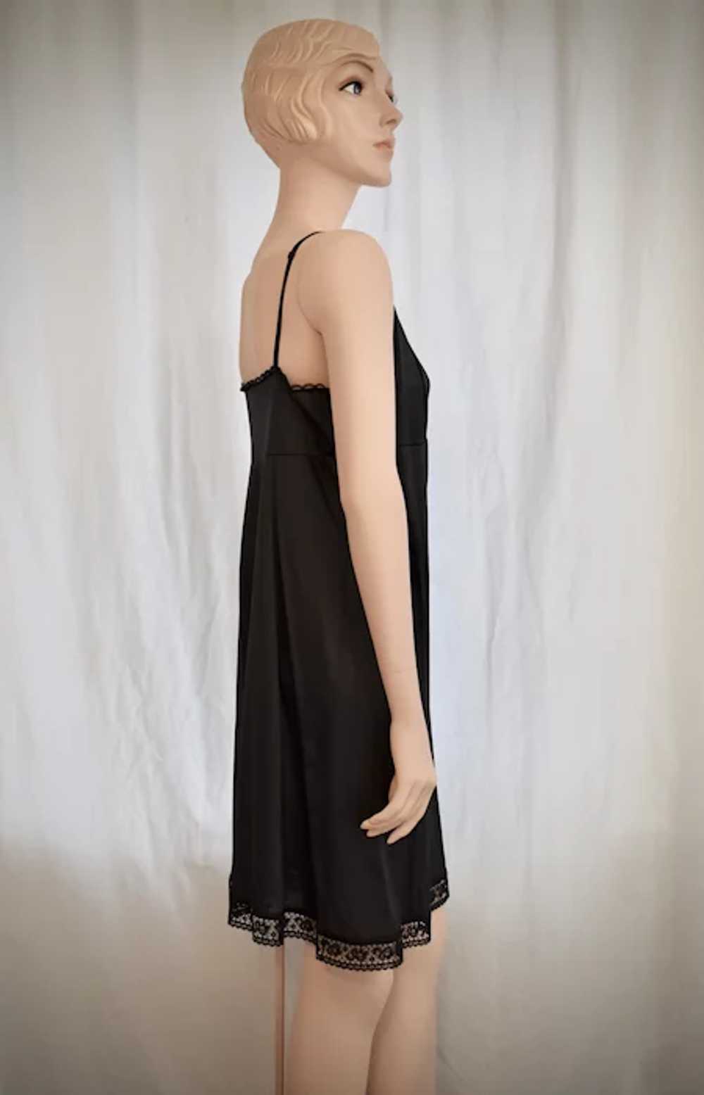 c1970s Wondermaid Black Nylon & Lace Full Slip ~ … - image 5