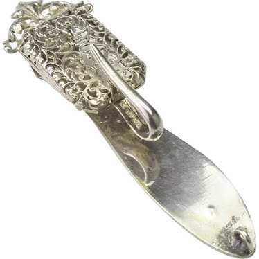 Vintage Silver Chatelaine Hook - image 1