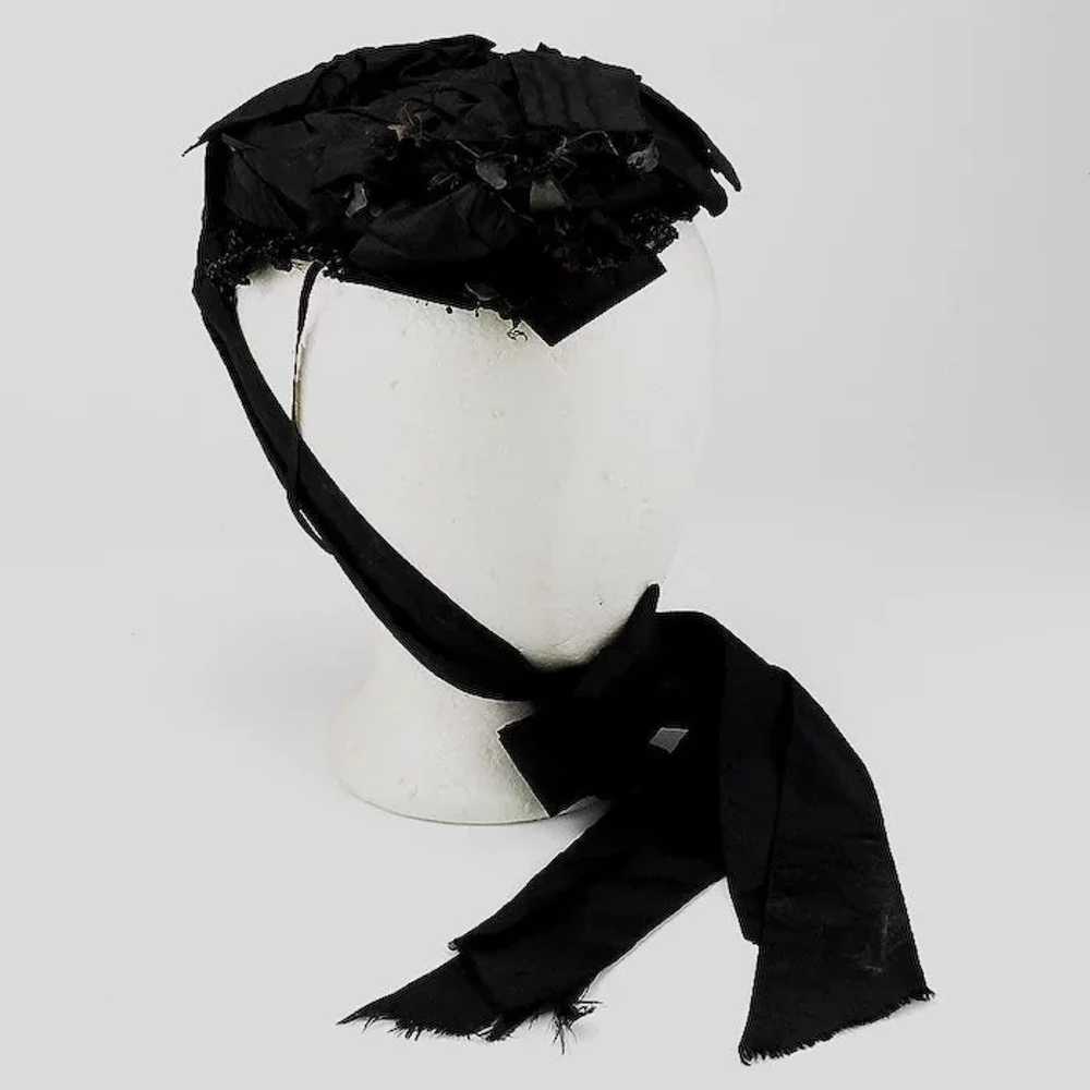 Victorian Black Silk Mourning Hat - image 4