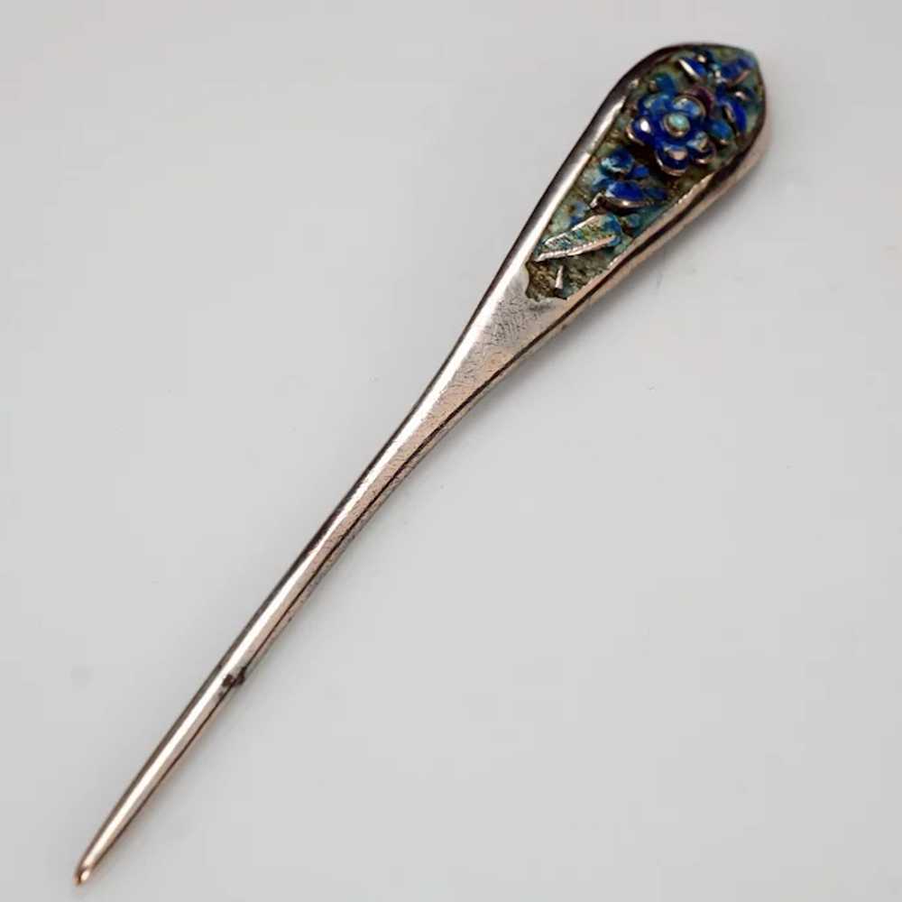 Chinese Silver Enameled Hairpin/Ornament 19th Cen… - image 3