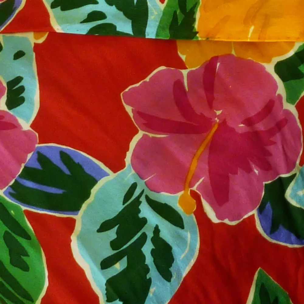 Echo Bright Color Flowered Long Silk Scarf - image 4