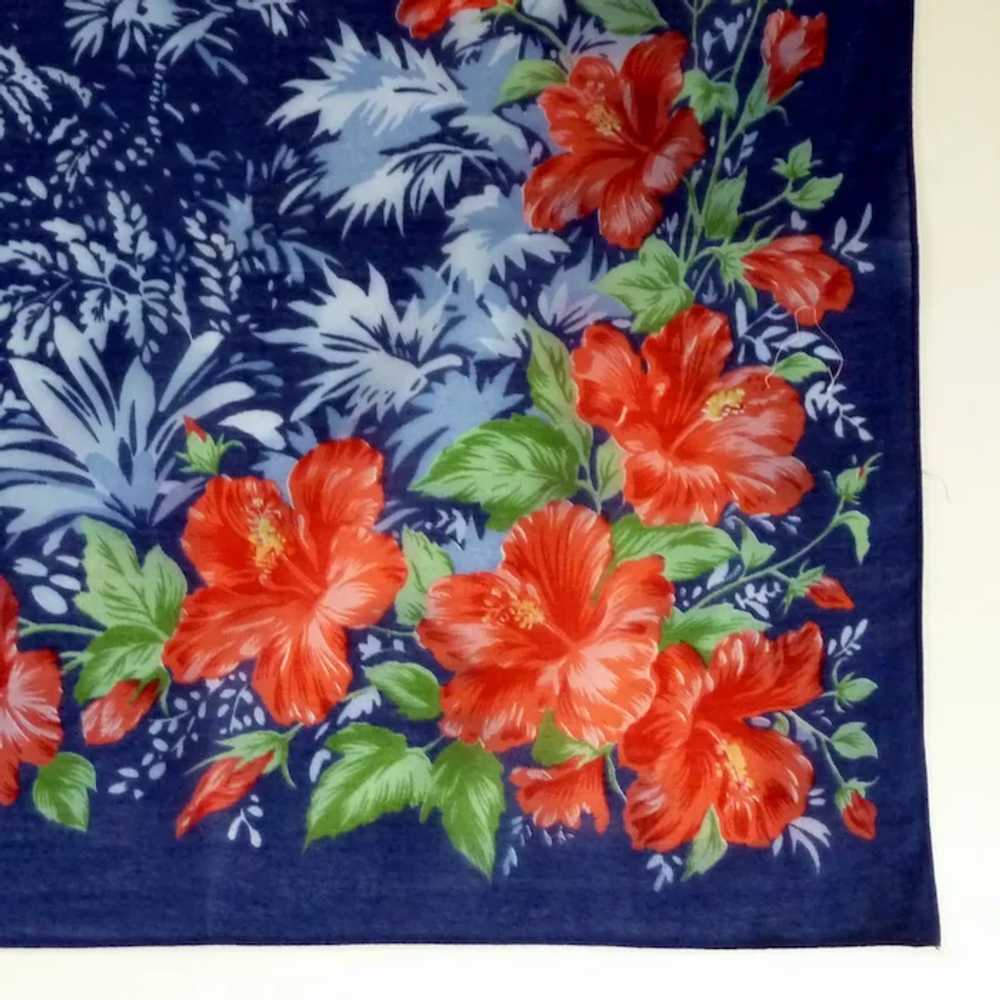 Beautiful Blue Day Lily Flower Handkerchief Hanky… - image 3