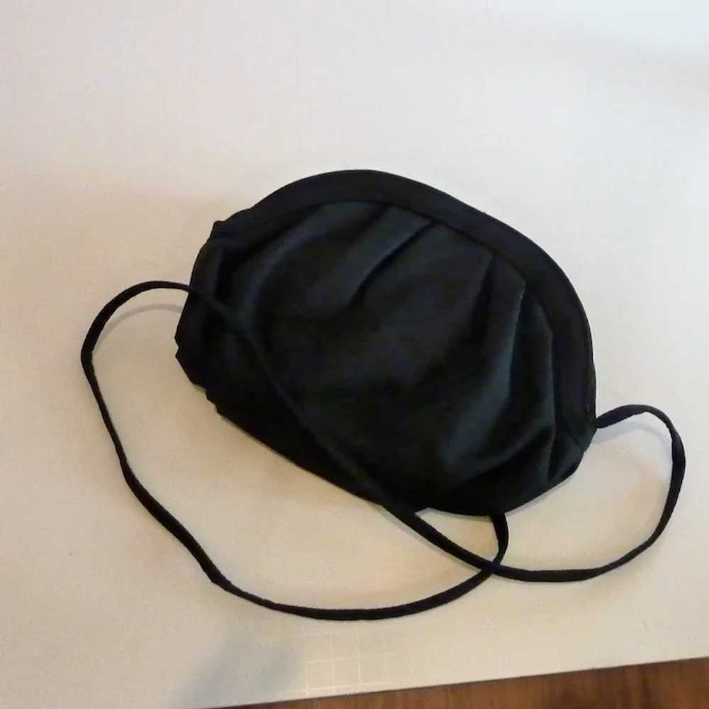 Small Black Evening Bag with Bow and Rhinestones - image 3