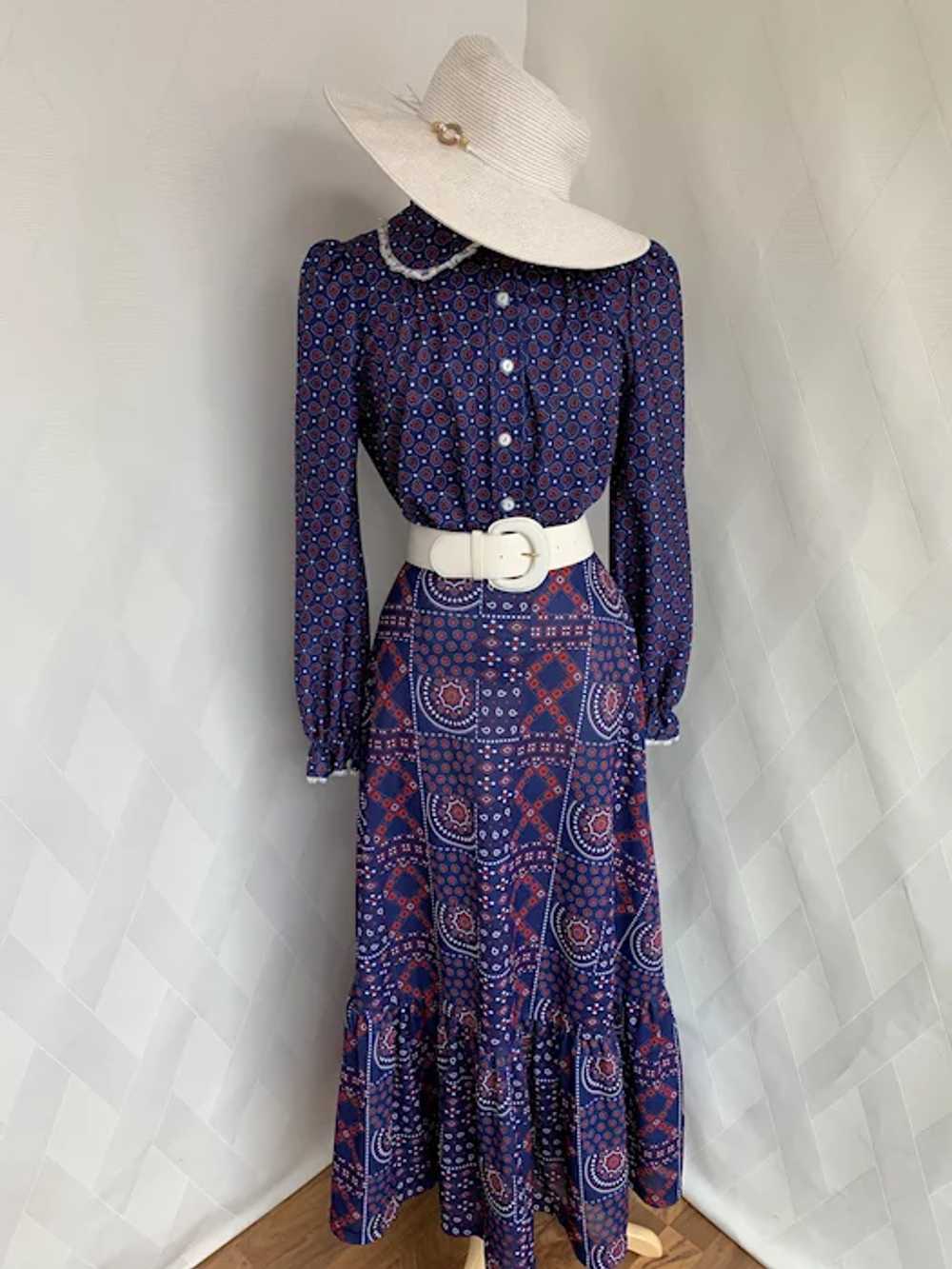 Prairie Style Two Piece Blouse and Maxi Skirt - image 2
