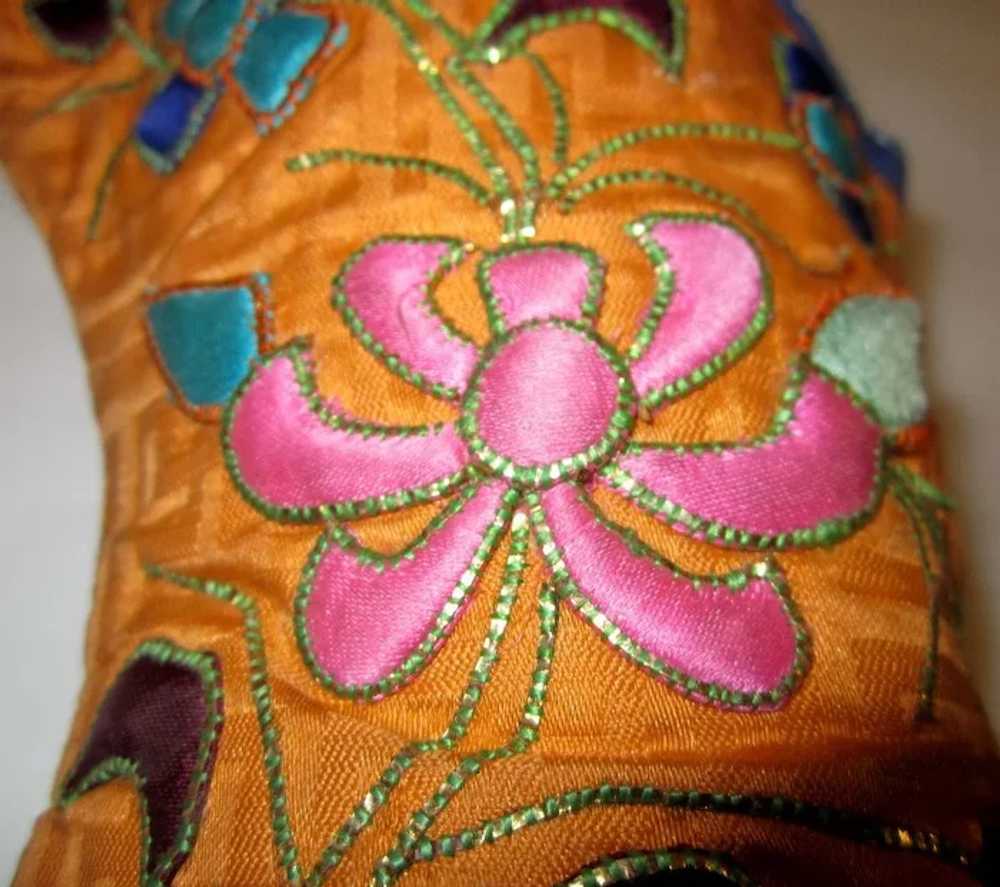Chinese Children's Orange Silk  Embroidered  Boots - image 4