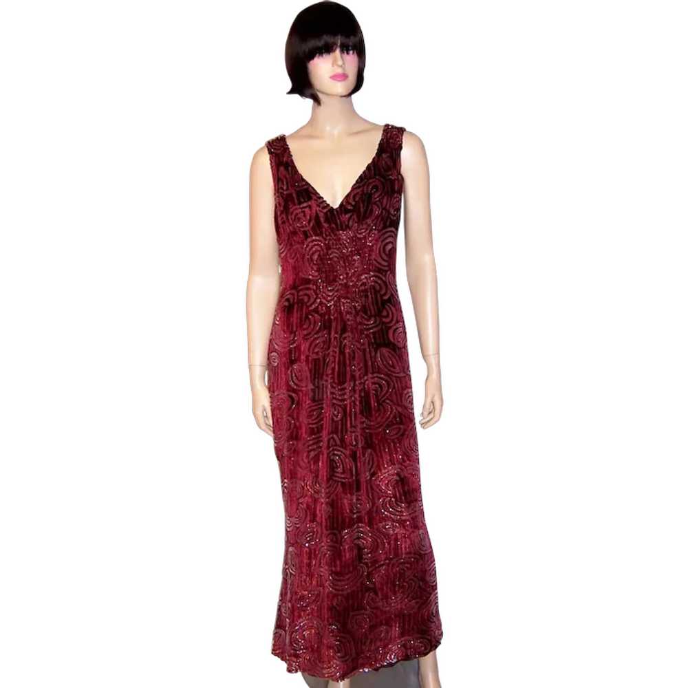 Amazingly Beautiful Escada Voided Silk Velvet Gow… - image 1