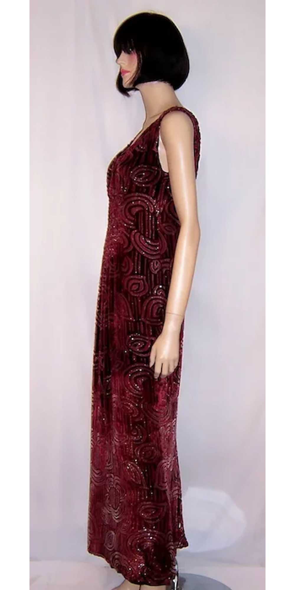 Amazingly Beautiful Escada Voided Silk Velvet Gow… - image 4