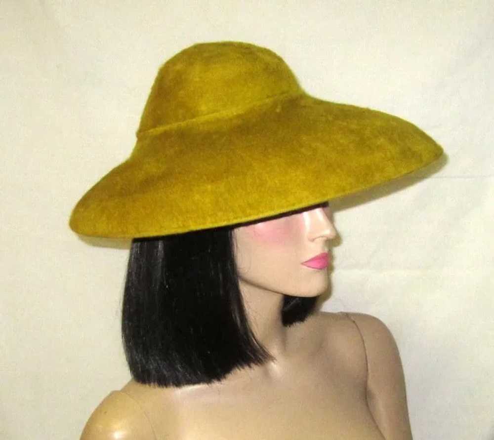 Olive Green Picture Hat Labeled "Replica de Paris… - image 2