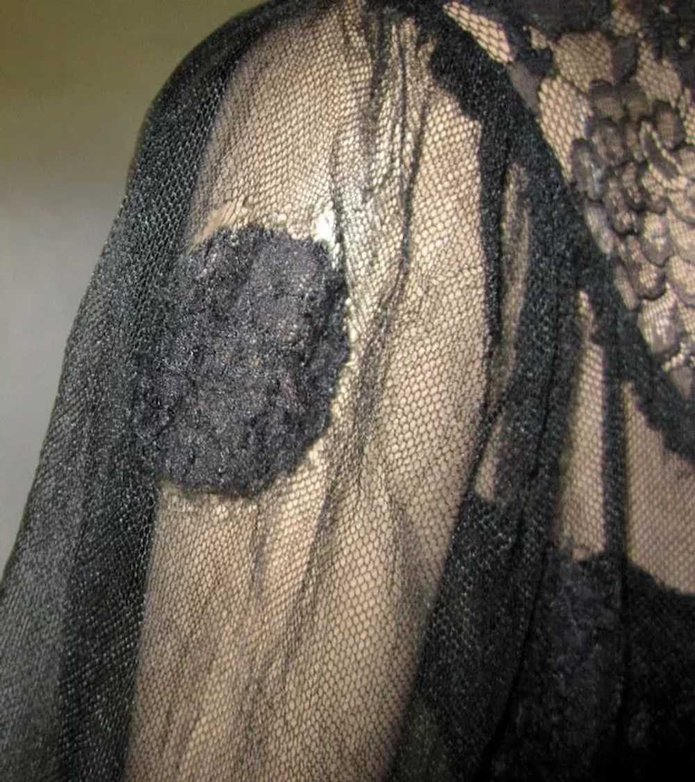 Sensual 1930's Black Lace Evening Gown - image 5