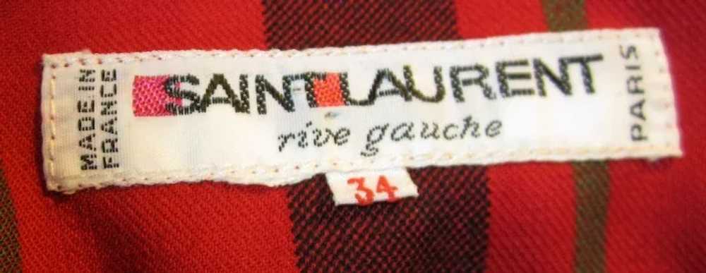 Yves Saint Laurent-Rive Gauche-Red and Black Plai… - image 5