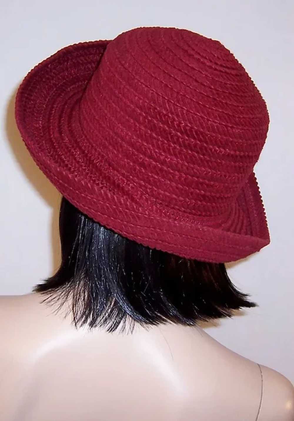 Burgundy Cotton Woven Floppy Hat-Made in Italy - image 4