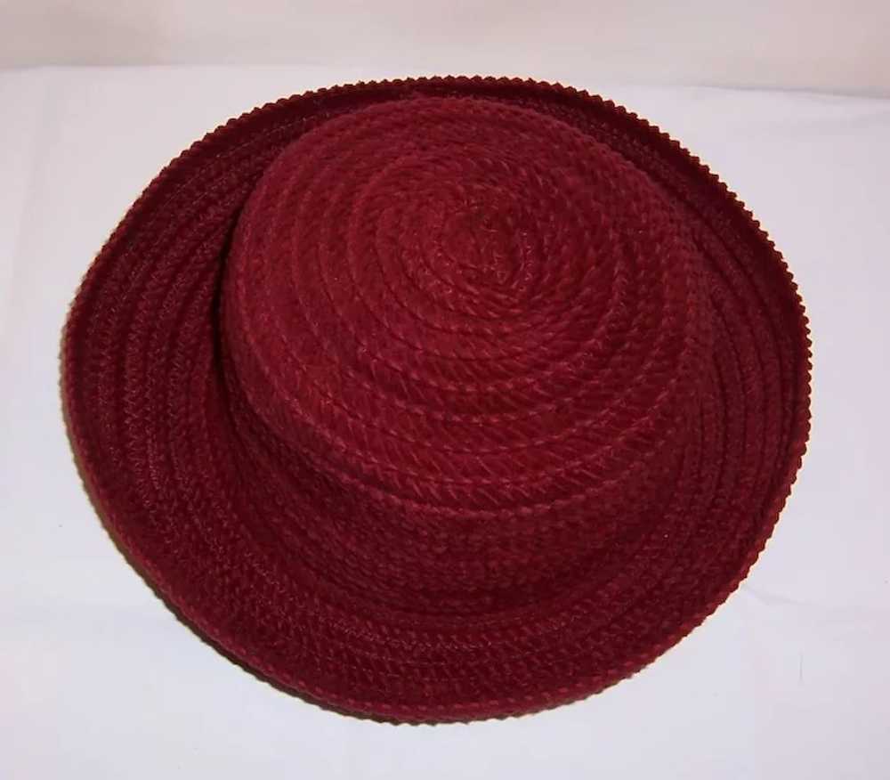 Burgundy Cotton Woven Floppy Hat-Made in Italy - image 5