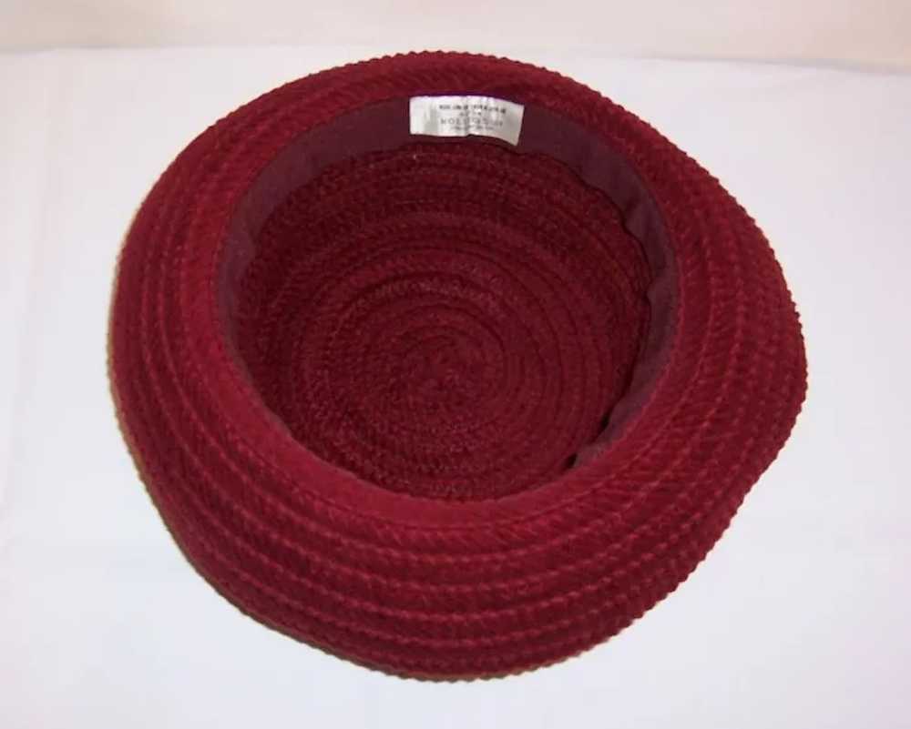 Burgundy Cotton Woven Floppy Hat-Made in Italy - image 6