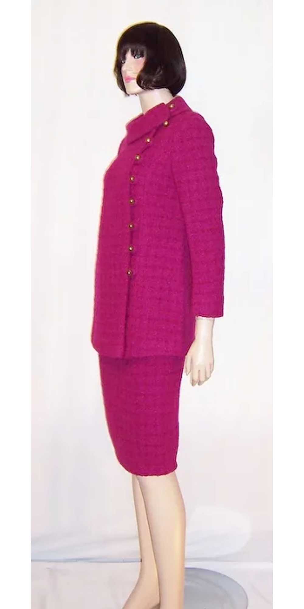 Stylish & Gorgeous Red Raspberry Nubby Woolen Suit - image 2