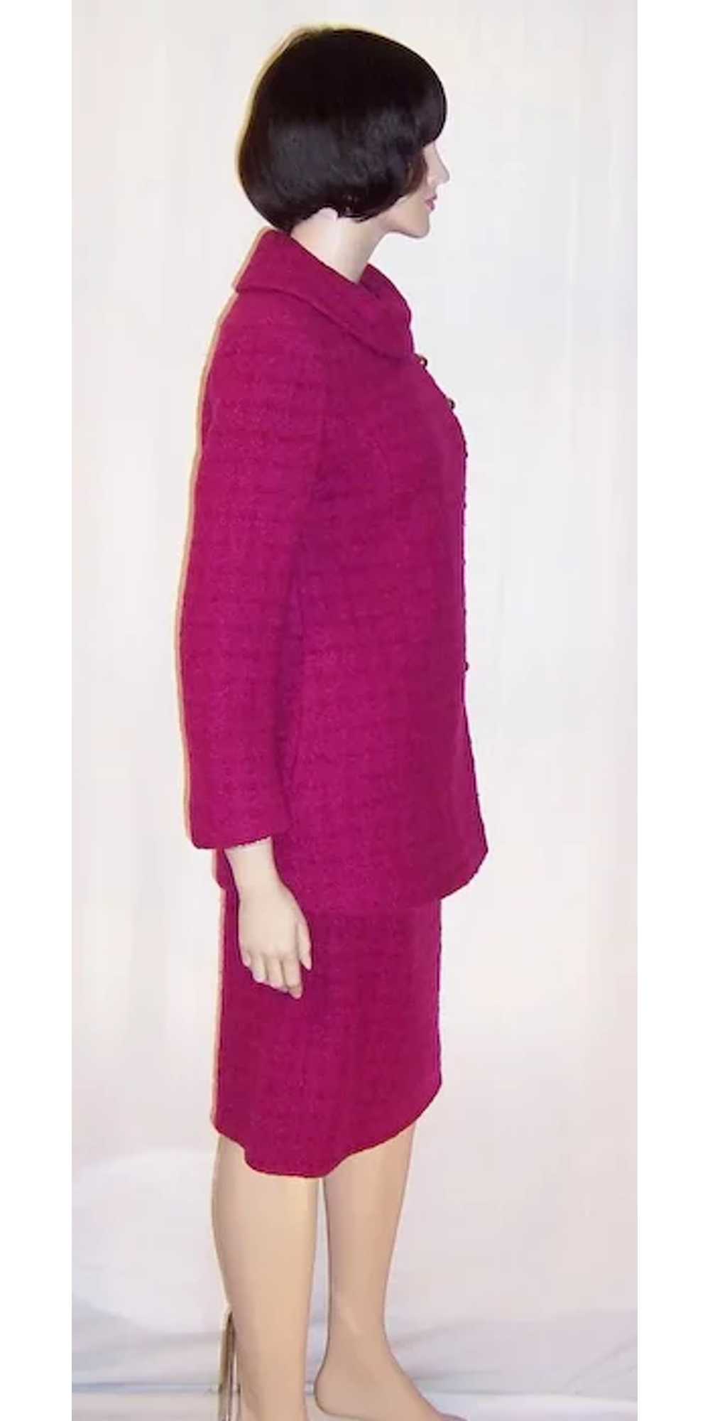 Stylish & Gorgeous Red Raspberry Nubby Woolen Suit - image 4