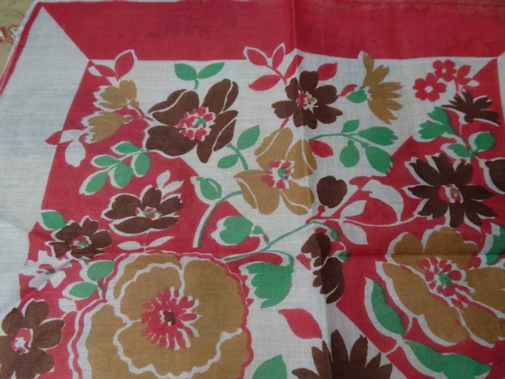BEAUTIFUL Vintage 1930s Printed Floral Hanky Colo… - image 2