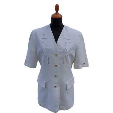 Vintage Fully Lined Jacket Blouse | White Jacket … - image 1