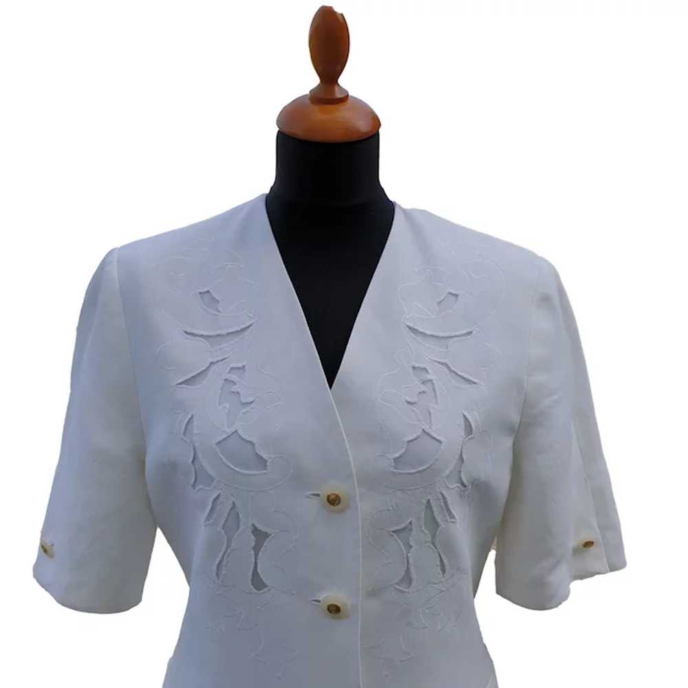 Vintage Fully Lined Jacket Blouse | White Jacket … - image 3