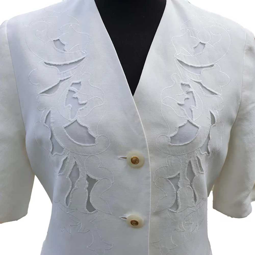 Vintage Fully Lined Jacket Blouse | White Jacket … - image 4