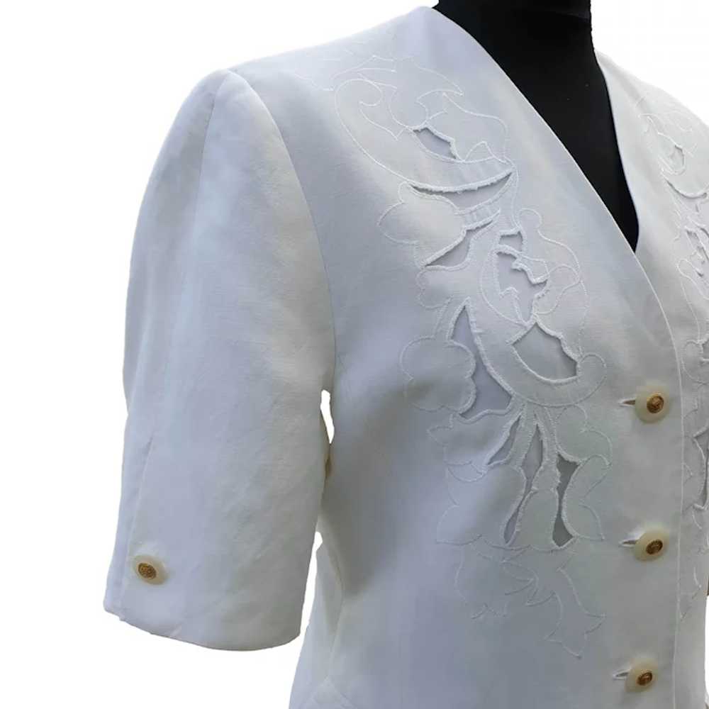 Vintage Fully Lined Jacket Blouse | White Jacket … - image 5