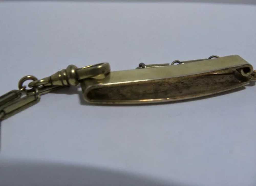 Ca 1920 Gold Fill Watch Chain w/ Belt Clip Hayward - image 4