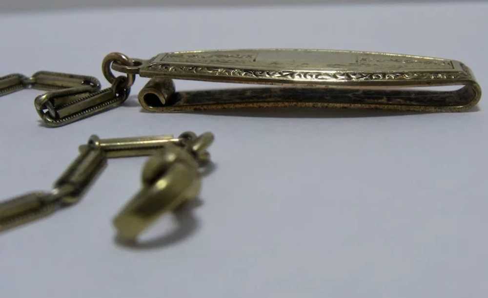 Ca 1920 Gold Fill Watch Chain w/ Belt Clip Hayward - image 5