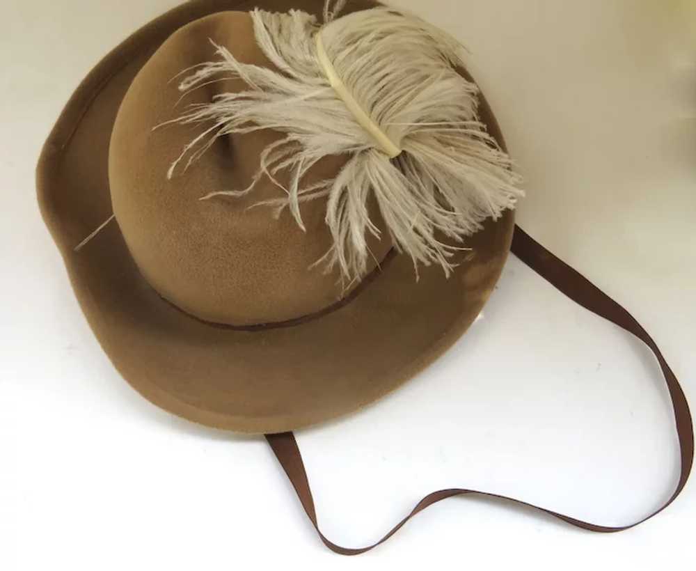 Vintage Marshall Fields Hat with Feather Musketee… - image 2