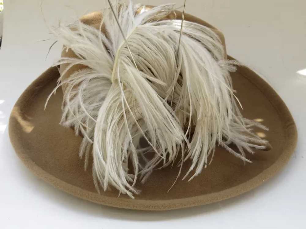 Vintage Marshall Fields Hat with Feather Musketee… - image 3